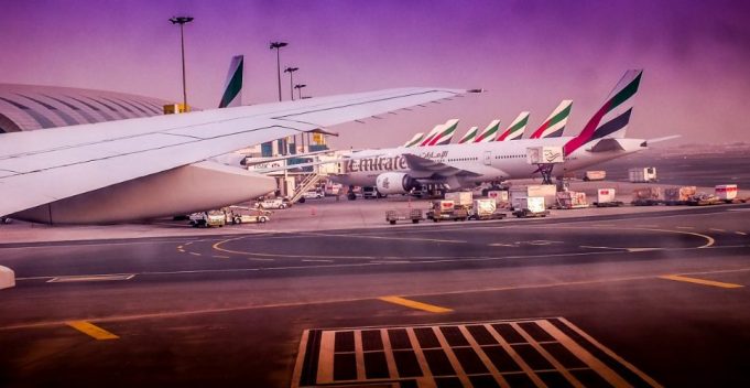 Emirates Airline Lining at Terminal 3