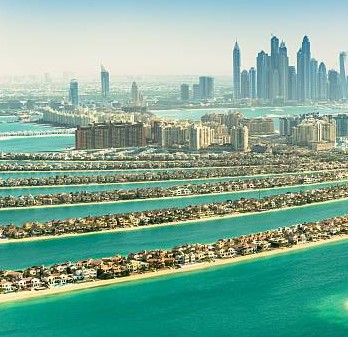 Palm Jumeirah overview shot with Alt