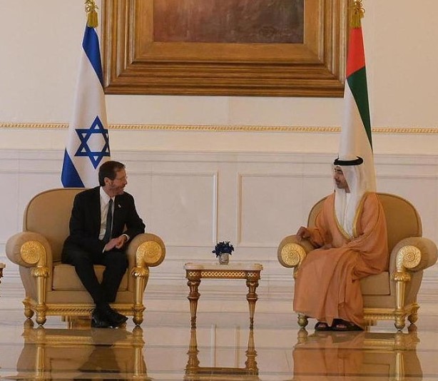 Minister of Israel on the left and Minister of UAE on the right