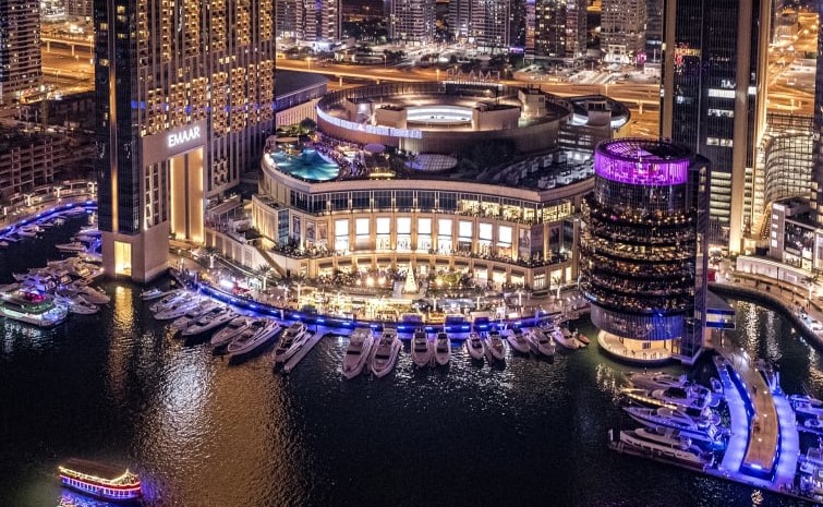 Dubai Marina Mall overview shoot