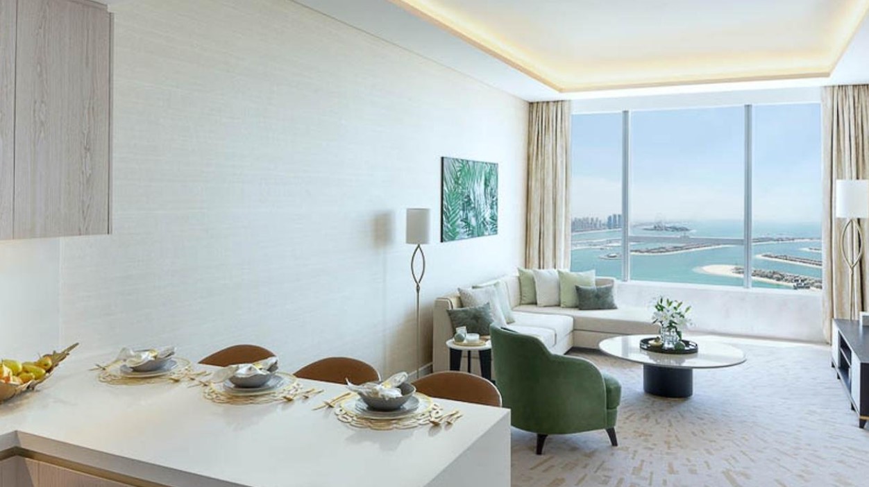 Living room off white color in Palm Jumeirah Dubai