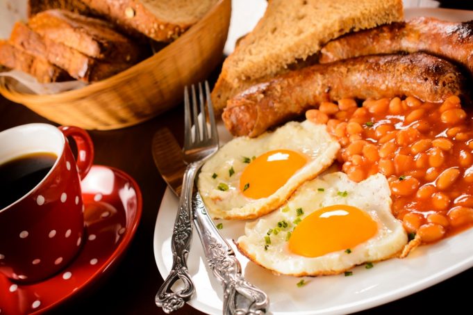 Massive Traditional English Breakfast with eggs and beans