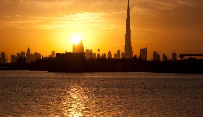 sunset in Dubai