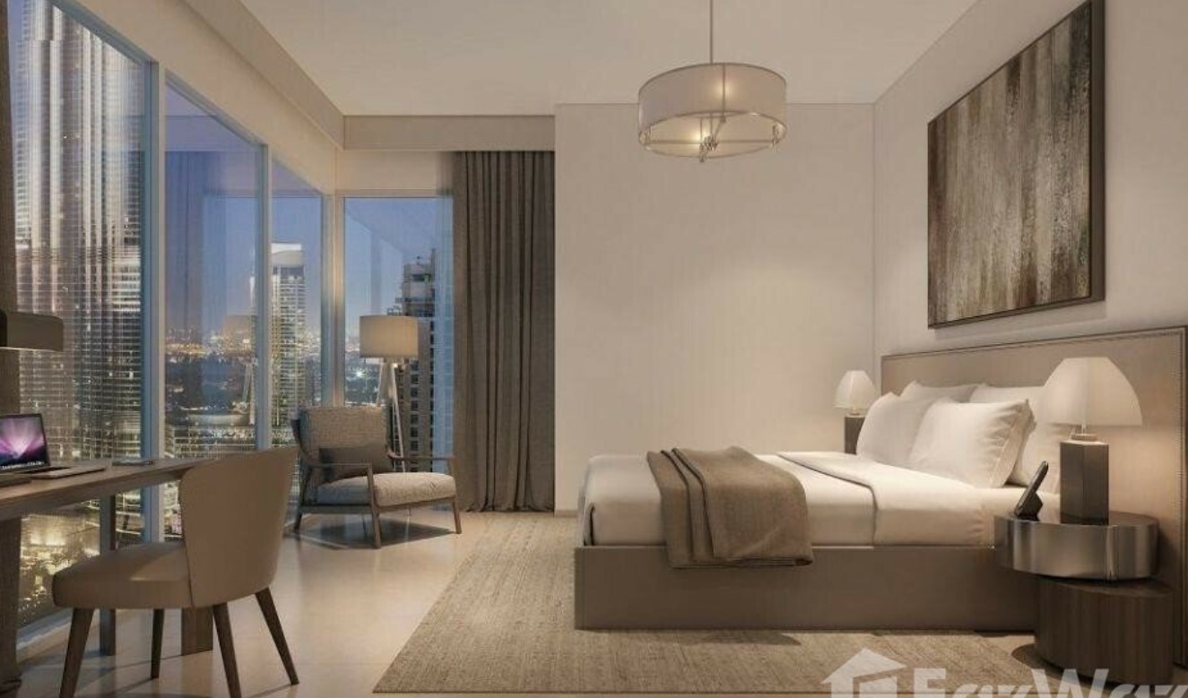 Master bedroom in Act One Act Two apartment for sale Dubai